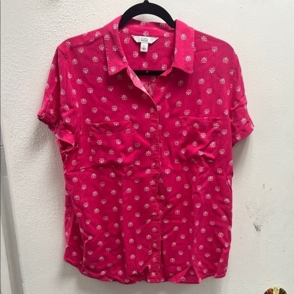 Croft & Barrow Red Floral Button Down Shirt